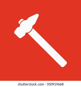 The hammer icon. Hammer symbol. Flat Vector illustration