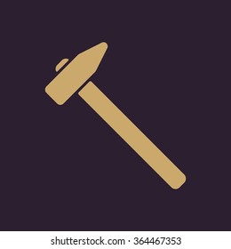 The hammer icon. Hammer symbol. Flat Vector illustration