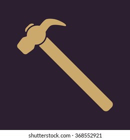 The hammer icon. Hammer symbol. Flat Vector illustration
