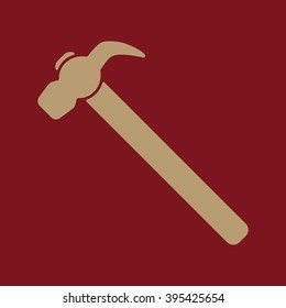 The hammer icon. Hammer symbol. Flat Vector illustration