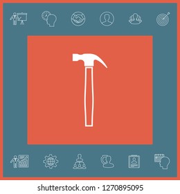 Hammer icon symbol. Graphic elements for your design