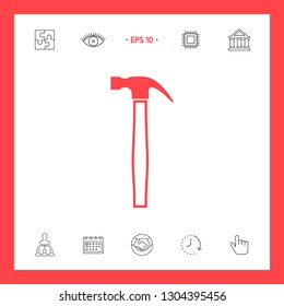 Hammer icon symbol. Graphic elements for your design