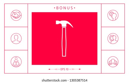 Hammer icon symbol. Graphic elements for your design