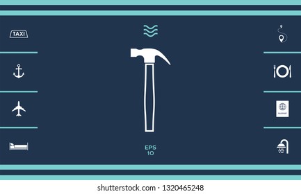 Hammer icon symbol. Graphic elements for your design