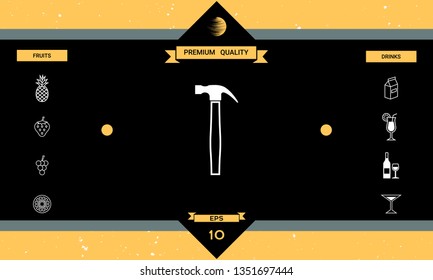 Hammer icon symbol. Graphic elements for your design