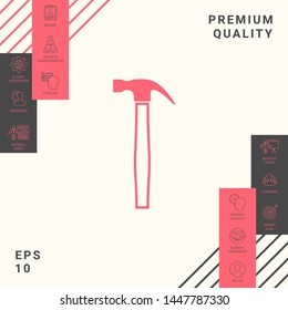 Hammer icon symbol. Graphic elements for your design