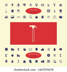 Hammer icon symbol. Graphic elements for your design