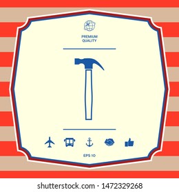 Hammer icon symbol. Graphic elements for your design
