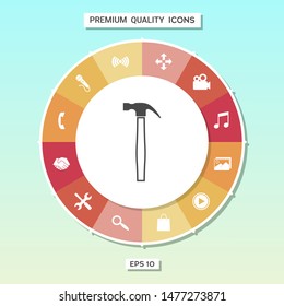 Hammer icon symbol. Graphic elements for your design