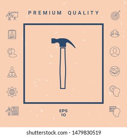 Hammer icon symbol. Graphic elements for your design