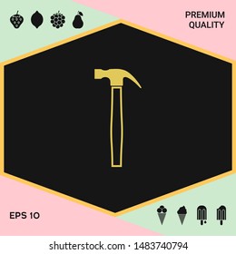 Hammer icon symbol. Graphic elements for your design