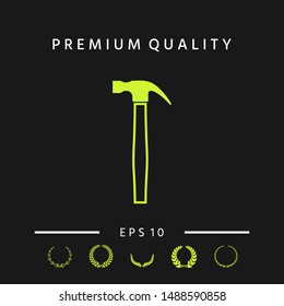 Hammer icon symbol. Graphic elements for your design
