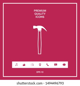 Hammer icon symbol. Graphic elements for your design