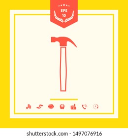 Hammer icon symbol. Graphic elements for your design