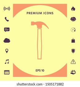 Hammer icon symbol. Graphic elements for your design