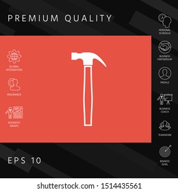 Hammer icon symbol. Graphic elements for your design