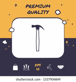 Hammer icon symbol. Graphic elements for your design