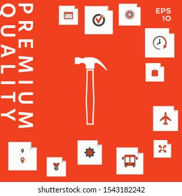 Hammer icon symbol. Graphic elements for your design