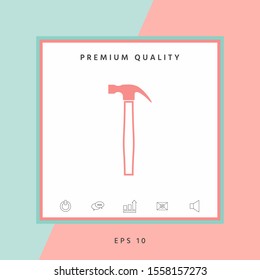 Hammer icon symbol. Graphic elements for your design