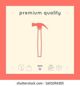 Hammer icon symbol. Graphic elements for your design