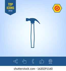 Hammer icon symbol. Graphic elements for your design