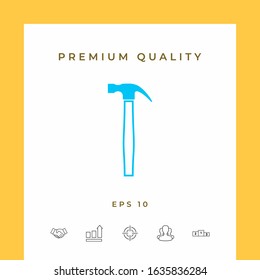 Hammer icon symbol. Graphic elements for your design