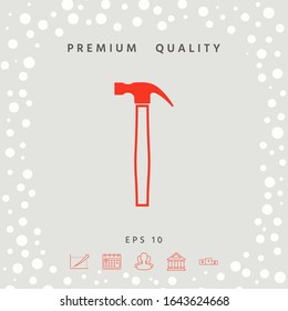 Hammer icon symbol. Graphic elements for your design