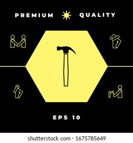 Hammer icon symbol. Graphic elements for your design