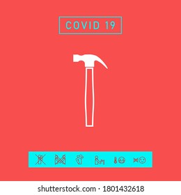 Hammer icon symbol. Graphic elements for your design