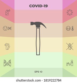 Hammer icon symbol. Graphic elements for your design