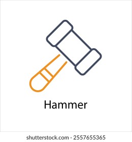 Hammer Icon Symbol vector graphics.