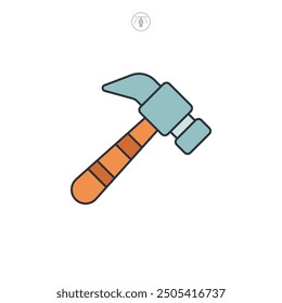 Hammer icon symbol vector illustration isolated on white background
