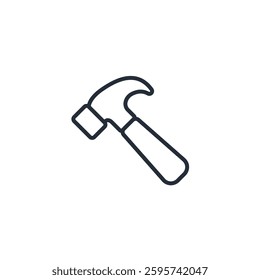 Hammer icon symbol vector sign isolated on white background illustration for graphic and web design
