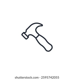 Hammer icon symbol vector sign isolated on white background illustration for graphic and web design