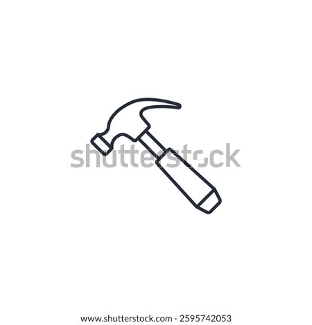 Hammer icon symbol vector sign isolated on white background illustration for graphic and web design