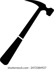 Hammer icon template black color editable. Hammer symbol Flat vector sign isolated on transparent background. Simple Symbol, logo vector for graphic, emblem, badge, label, stamp and web design.