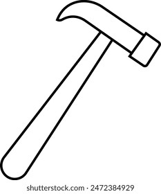 Hammer icon template black color editable. Hammer symbol Flat vector sign isolated on transparent background. Simple Symbol, logo vector for graphic, emblem, badge, label, stamp and web design.