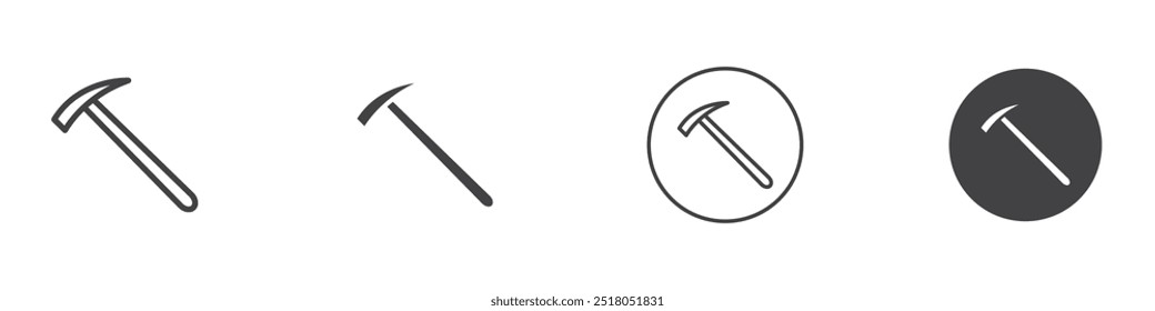 Ilustración de línea delgada de icono de martillo