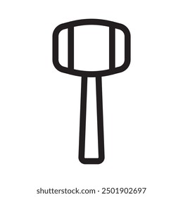 Hammer icon in thin line style. Vector illustration graphic design