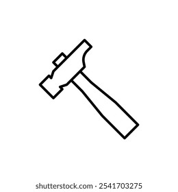 Hammer icon Thin line vector illustration set