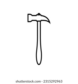 Icono martillo. Herramienta, símbolo de carpintería.