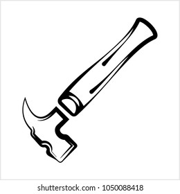 Hammer Icon, Tool Design Vector Art Illustration