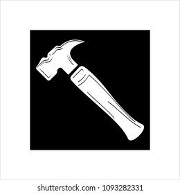 Hammer Icon, Tool Design Vector Art Illustration
