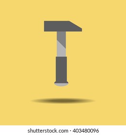 Hammer Icon. Tool for repair and construction. Vector illustration
