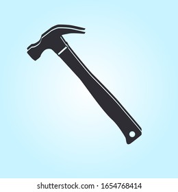 Icono martillo en estilo plano de moda aislado en fondo azul, para el diseño de su sitio web, aplicación, logotipo, UI. Ilustración del vector, EPS10.