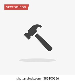 Hammer Icon in trendy flat style isolated on grey background, for your web site design, app, logo, UI. Vector illustration, EPS10.