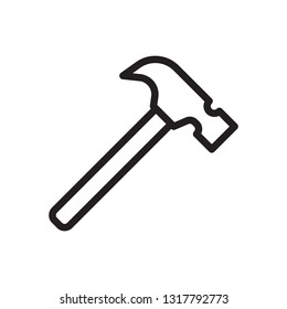 Hammer icon in trendy outline style design. Vector graphic illustration. Editable vector stroke. EPS 10.