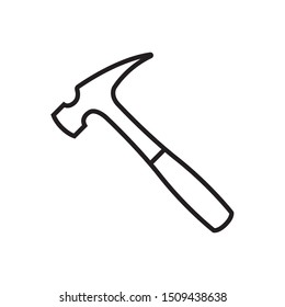 Hammer icon in trendy outline style design. Vector graphic illustration. Suitable for website design, logo, app, template and ui. Editable vector stroke. EPS 10.