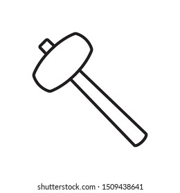 Hammer icon in trendy outline style design. Vector graphic illustration. Suitable for website design, logo, app, template and ui. Editable vector stroke. EPS 10.
