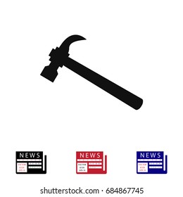 hammer icon, vector best flat icon, EPS